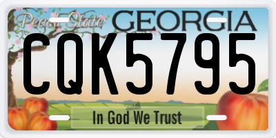 GA license plate CQK5795