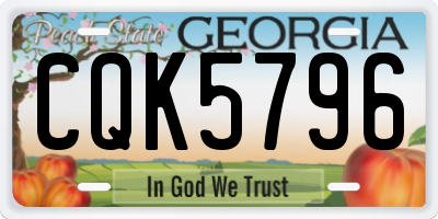GA license plate CQK5796