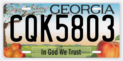 GA license plate CQK5803