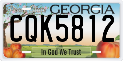 GA license plate CQK5812