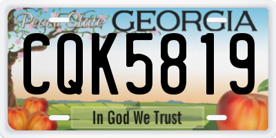 GA license plate CQK5819
