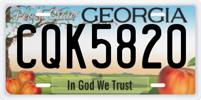 GA license plate CQK5820