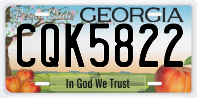 GA license plate CQK5822