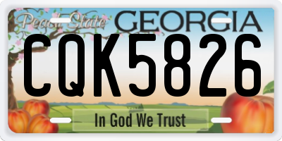 GA license plate CQK5826