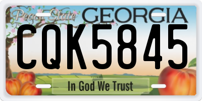 GA license plate CQK5845