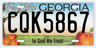 GA license plate CQK5867