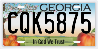 GA license plate CQK5875