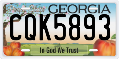 GA license plate CQK5893