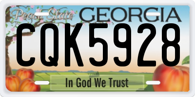 GA license plate CQK5928