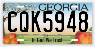 GA license plate CQK5948