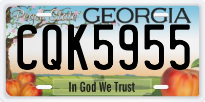 GA license plate CQK5955