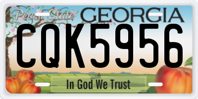 GA license plate CQK5956