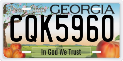 GA license plate CQK5960