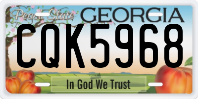 GA license plate CQK5968