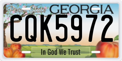 GA license plate CQK5972