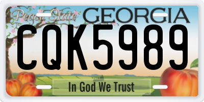 GA license plate CQK5989