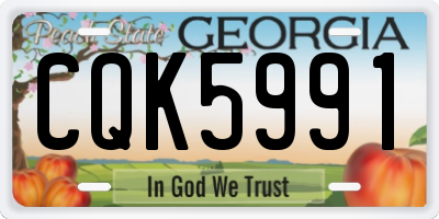 GA license plate CQK5991
