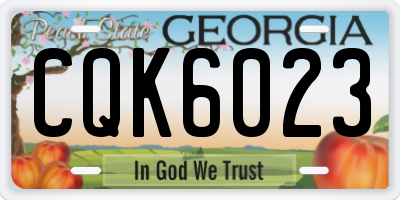 GA license plate CQK6023