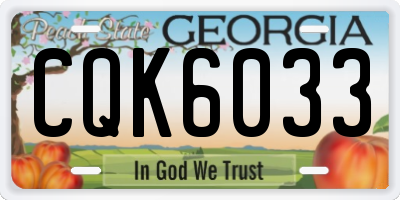 GA license plate CQK6033