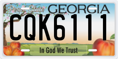 GA license plate CQK6111