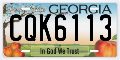 GA license plate CQK6113