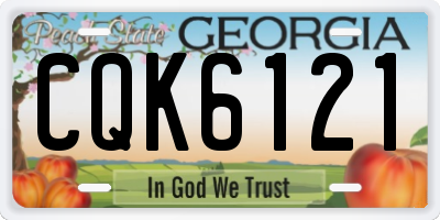 GA license plate CQK6121