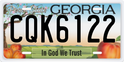GA license plate CQK6122