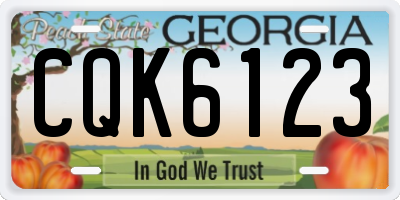 GA license plate CQK6123
