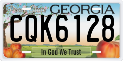 GA license plate CQK6128