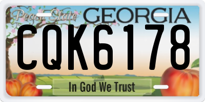 GA license plate CQK6178