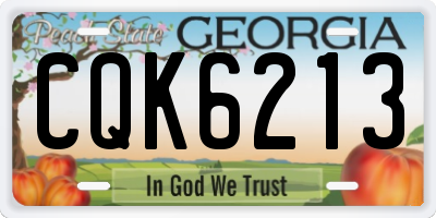 GA license plate CQK6213