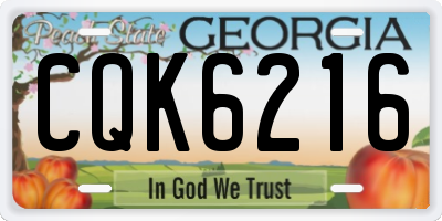 GA license plate CQK6216