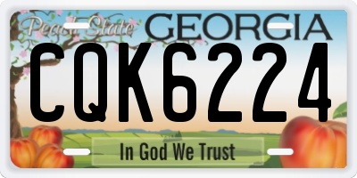 GA license plate CQK6224