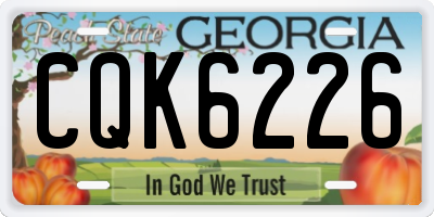 GA license plate CQK6226