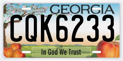 GA license plate CQK6233
