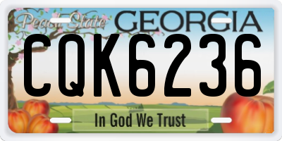 GA license plate CQK6236