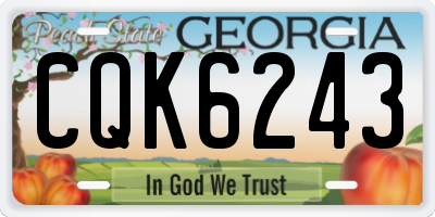 GA license plate CQK6243