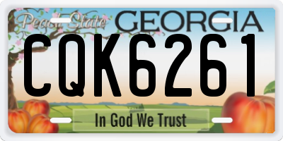 GA license plate CQK6261