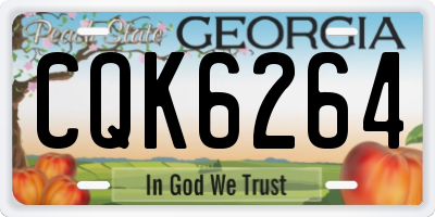 GA license plate CQK6264