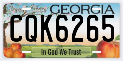 GA license plate CQK6265