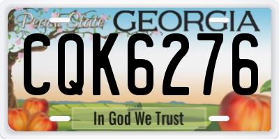 GA license plate CQK6276