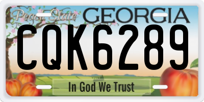 GA license plate CQK6289