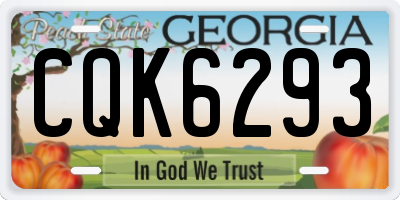 GA license plate CQK6293