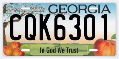 GA license plate CQK6301