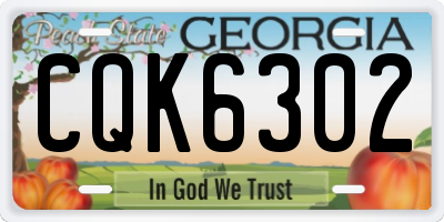 GA license plate CQK6302