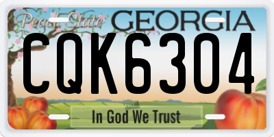 GA license plate CQK6304