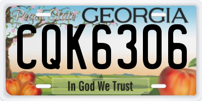 GA license plate CQK6306