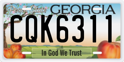 GA license plate CQK6311