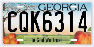GA license plate CQK6314
