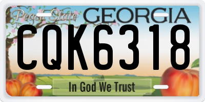 GA license plate CQK6318